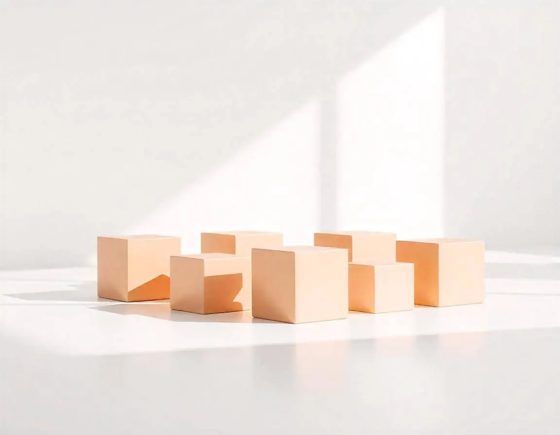 Une rangée de cubes ouverts