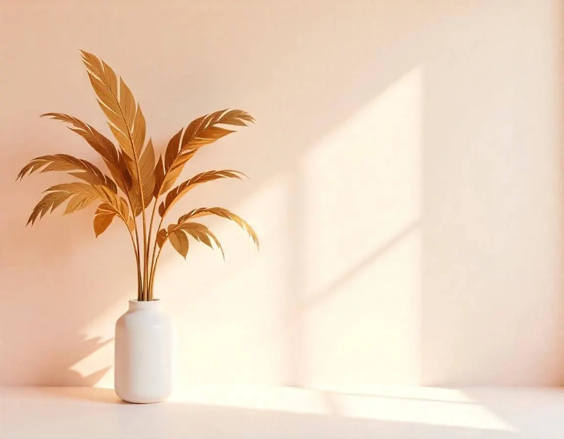 Une palme dorée dans un vase