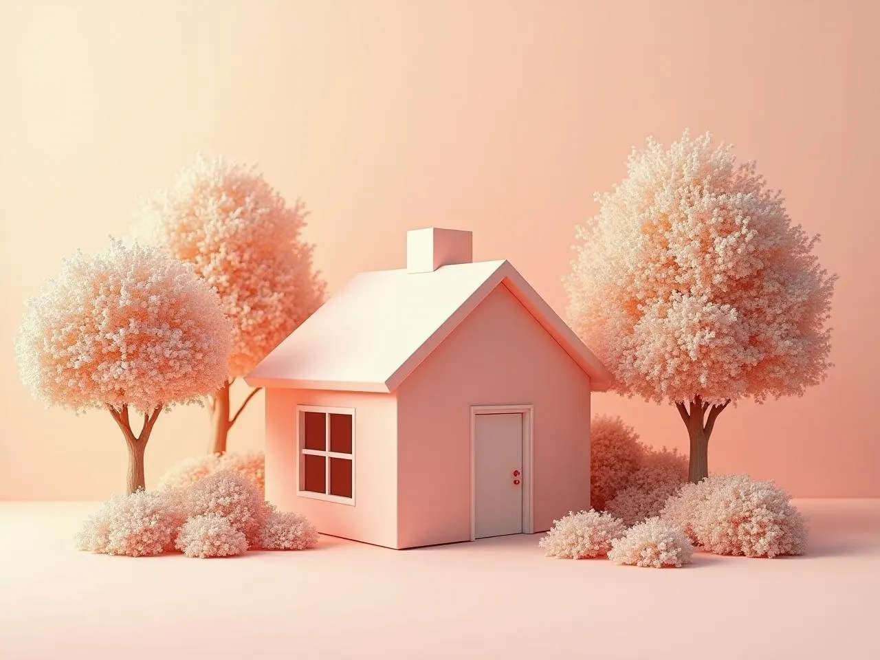 Une maison entourée d’arbres