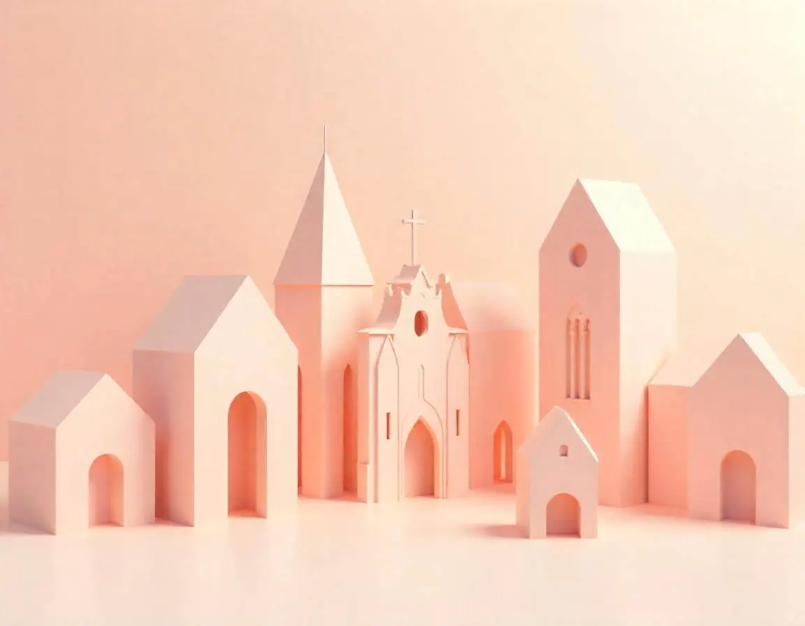Un village de maisons et une église miniatures