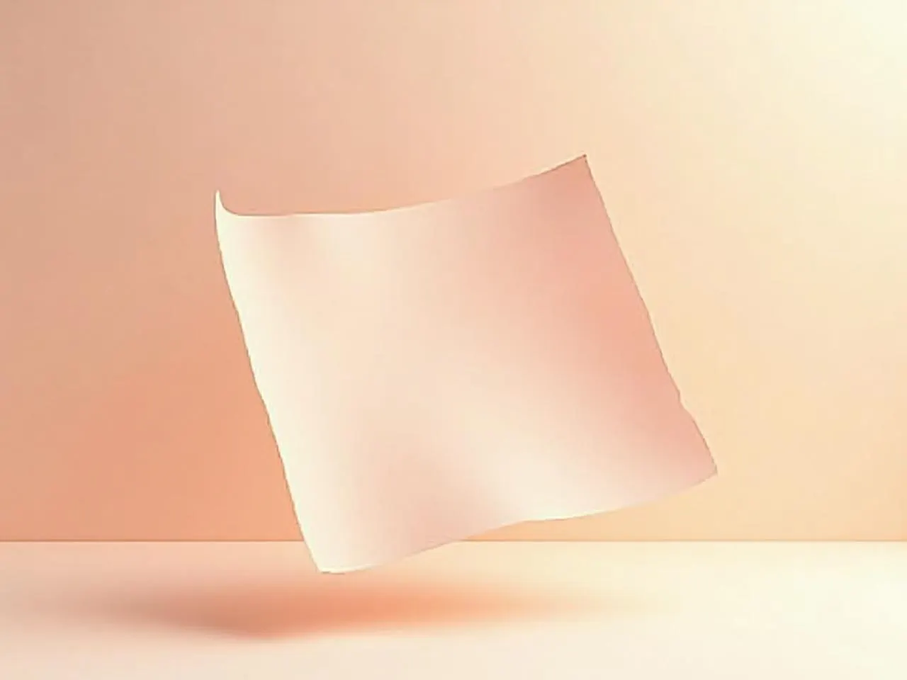 Une feuille de papier suspendue dans le vide