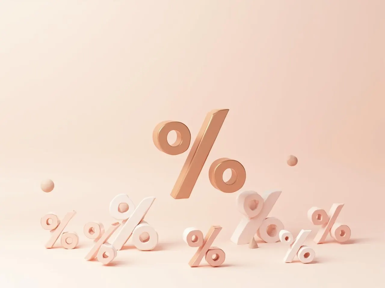 Des symboles pourcentage de tailles différentes
